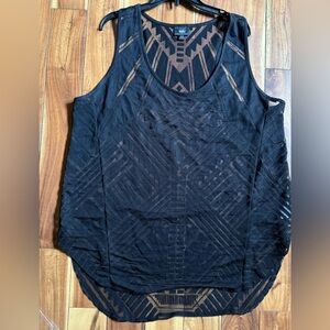 Black Sheer Geometric Women's Tank Top by Mossimo